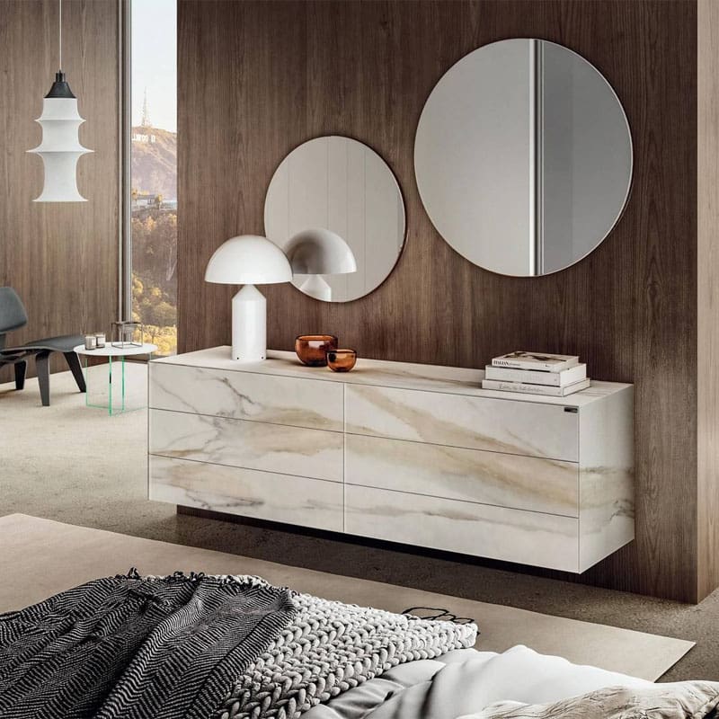 Lago Como sospeso Materia 1060 vetro opaco XGlass Calacatta Gold 1 Longho Design Palermo