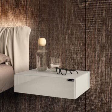 Lago Comodino sospeso 36e8 0758 vetro bianco lucido 1 Longho Design Palermo