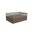 Lago Comodino sospeso Hom 2124 vetro lucido Havana vetro fume bronzo Longho Design Palermo