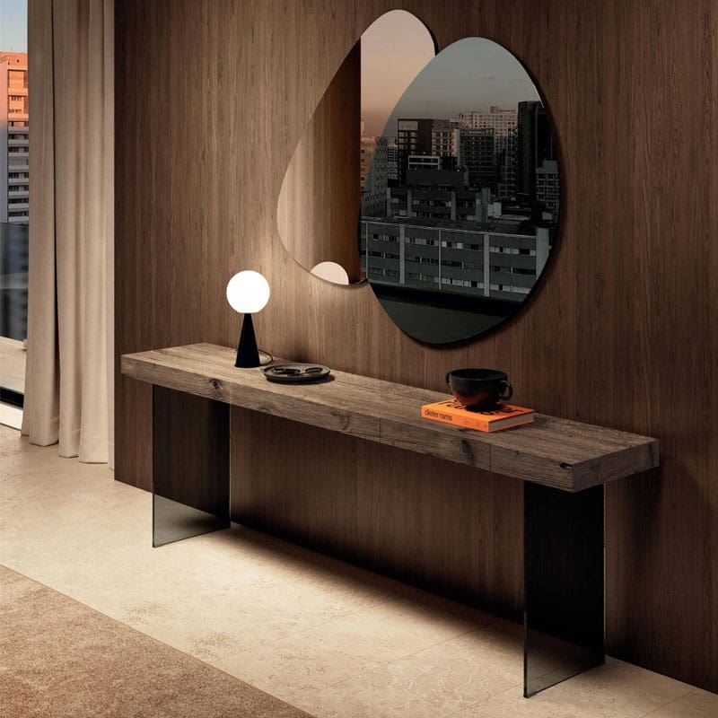 Lago Consolle Air Wildwood scuro gambe grigio fumè 1 Longho Design Palermo