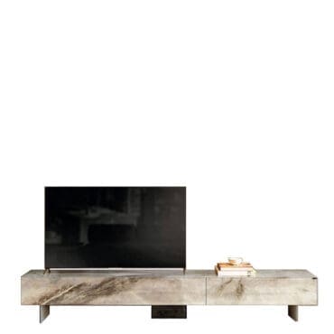 Lago Mobile TV Materia 1048D Alabastro gambe Titanio Longho Design Palermo