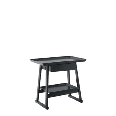 Maxalto - Comodino Recipio '14 con cassetto e vassoio effetto gomma lacca nero