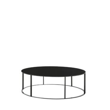 Maxalto - Tavolino rotondo Elios d120 piano vetro fumé