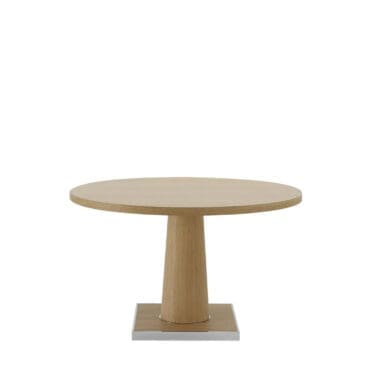 Maxalto - Tavolo Convivio d120 struttura e piano rovere bordo cromato lucido