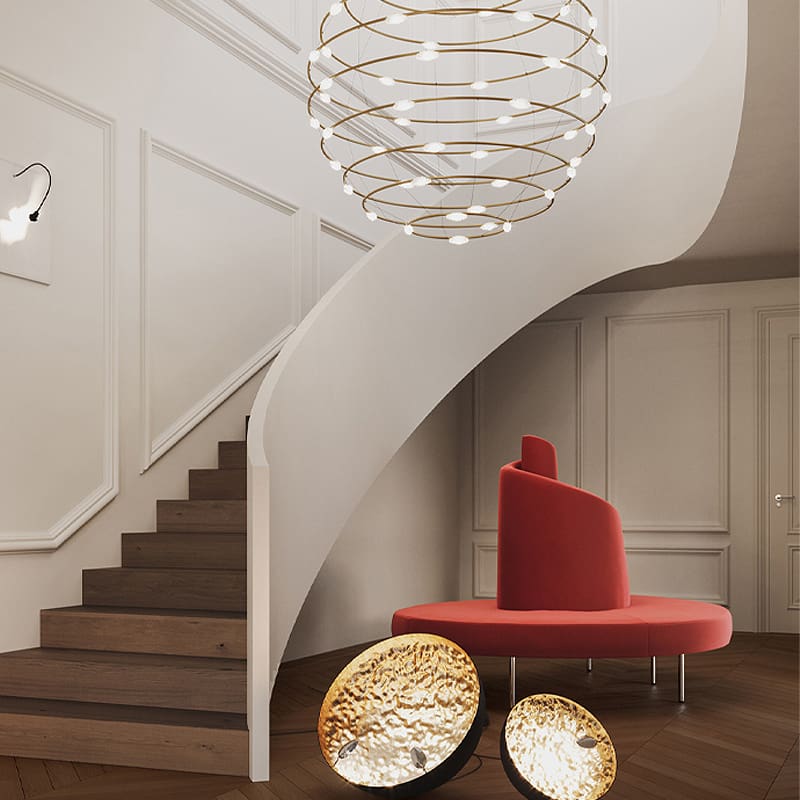 Catellani&Smith - Lampada da terra Stchu-Moon 01 d60 argento