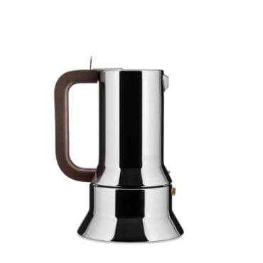 Alessi - Caffettiera Espresso 9090 manico marrone 6 tazze