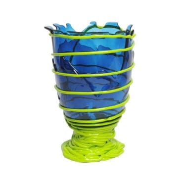 Vaso Pompitu II Blu trasparente Lime opaco L