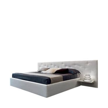 Désirée - Letto matrimoniale Chance rivestito in tessuto o pelle