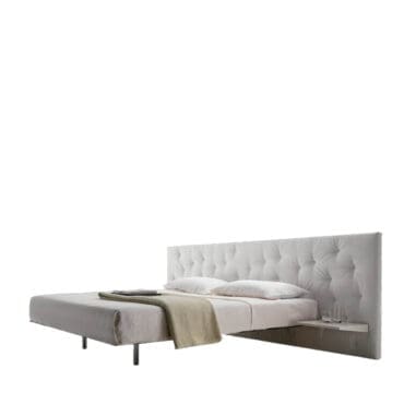 Désirée - Letto matrimoniale Chance up rivestito in tessuto o pelle