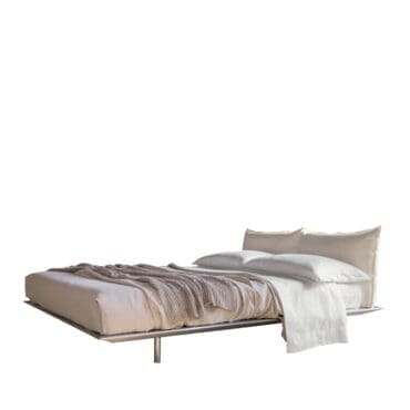 Désirée - Letto matrimoniale Platz rivestito in tessuto o pelle