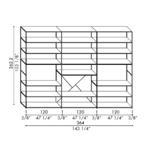 Désirée Libreria Image struttura e ripiani metallo misure longho design palermo