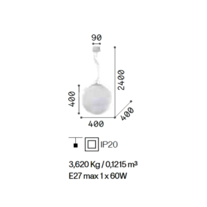 Ideal-lux - Lampada a sospensione Mapa Bianco d40 Longho Design Palermo