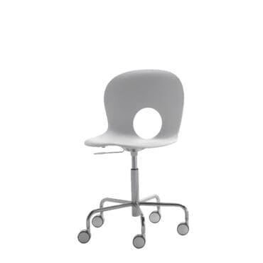 Rexite - Sedia girevole su ruote Olivia altezza regolabile a gas cromato e polipropilene