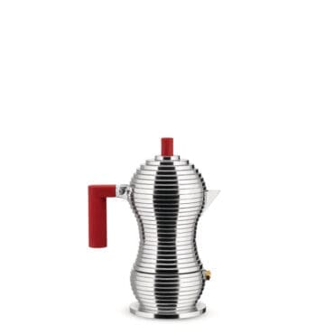Alessi Caffettiera Espresso Pulcina manico rosso a induzione 3 tazz6 Longho Design Palermo
