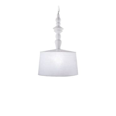 Karman Lampada da tavolo Alì e Babà d50 SE618BS ceramica bianca paralume lino bianco longho design palermo