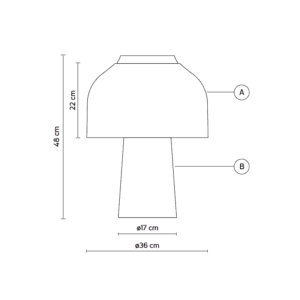 Karman ampada da tavolo Lilly vetro bianco acidato misure longho design palermo