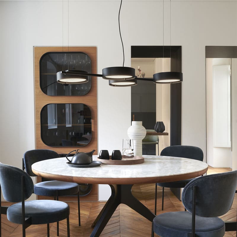 Oluce Lampada a sospensione Berlin 823 nero 2 Longho Design Palermo