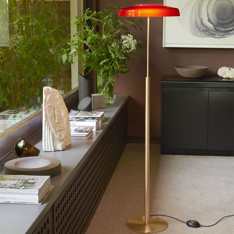 Oluce Lampada da terra Dora 371 oro satinato vetro oro sabbiato 1 Longho Design Palermo