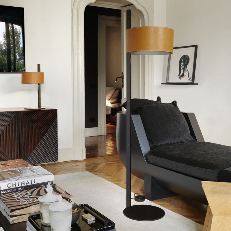 Oluce Lampada da terra Parallel 396 cuoio 1 Longho Design Palermo