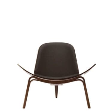 Carl Hansen & Søn - Sedia Lounge CH07 Shell Chair noce olio pelle Thor 359