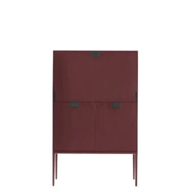 Maxalto - Contenitore Alcor 2 ante battente e 1 anta a ribalta gomma lacca rosso