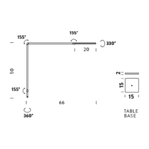 Nemo - Lampada da tavolo Untitled Linear + base 2700K