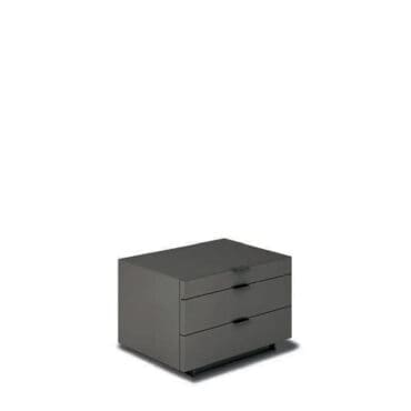 Minotti - Comodino Harvey Line laccato lucido grigio stone