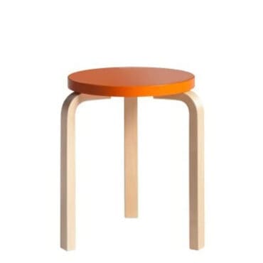 Artek - Sgabello 60 Betulla laccato arancione