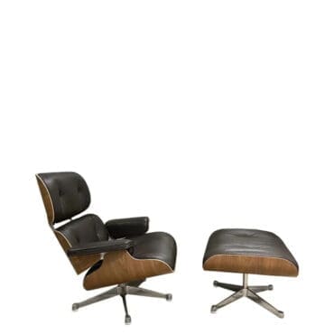 Vitra - Poltrona Lounge Chair Classic & Ottoman noce e pelle marrone