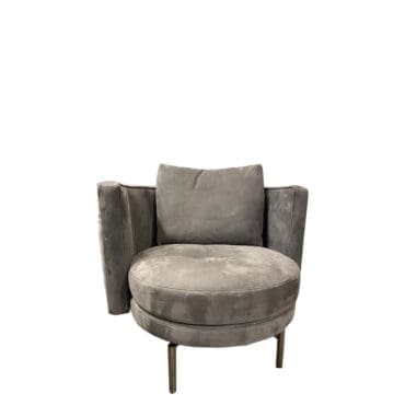 Minotti - Poltrona small girevole Torii pelle Nabuk