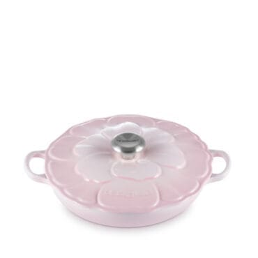 Le Creuset - Tegame basso con coperchio a fiore 26 Shell Pink