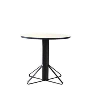 Artek Tavolo rotondo Kaari gambe rovere nero top HPL bianco d80 longho design palermo