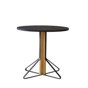Artek Tavolo rotondo Kaari gambe rovere top linoleum nero d110 longho design palermo