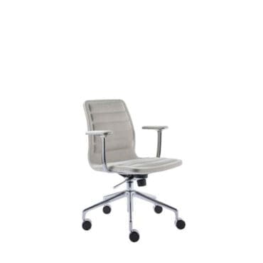 Cappellini - Poltrona Lotus Low con braccioli e ruote tessuto cat A