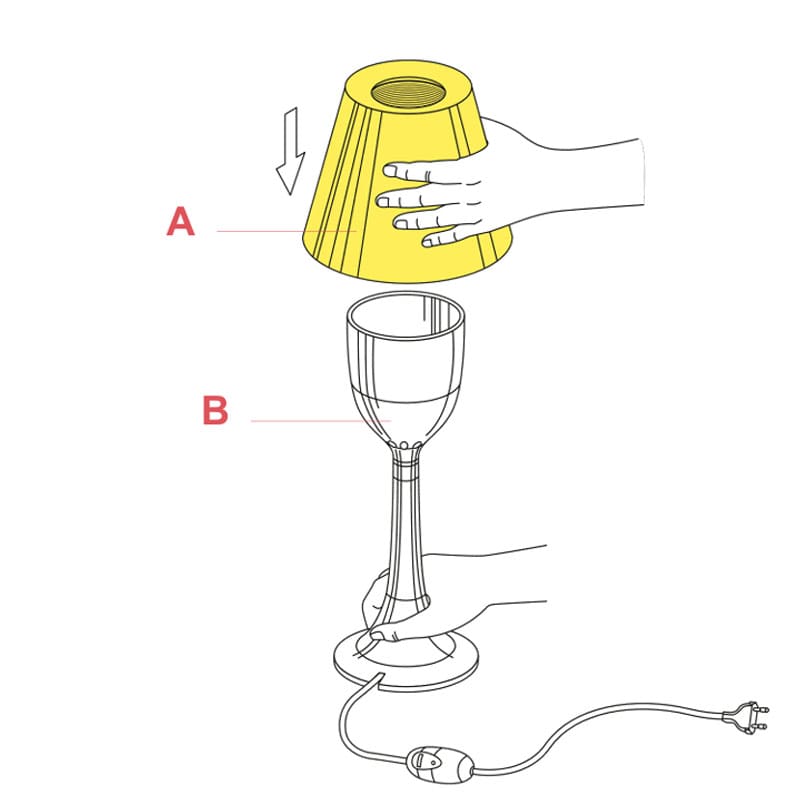 Flos Diffusore esterno silver per lampada da tavolo Miss K 1 Longho Design Palermo
