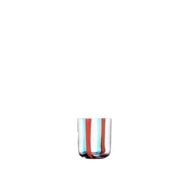 Ichendorf Bicchiere Gesti vetro soffiato turchese e rosso longho design palermo