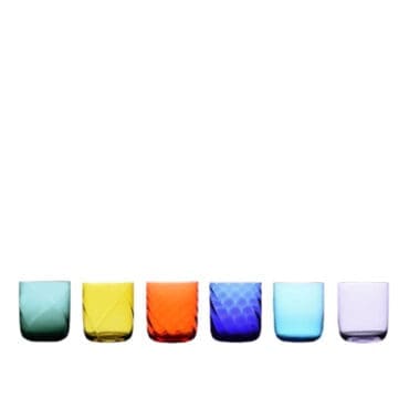 Ichendorf Bicchiere Rigà Set 6pz assortiti in vetro soffiato a bocca longho design palermo