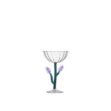 Ichendorf Coppa champagne Botanica lavanda borosilicato lilla e blu petrolio longho design palermo