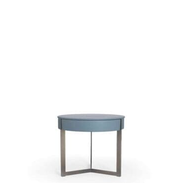 LEMA - Comodino/tavolino Sign con cassetto laccato opaco Assenzio metallo bronzo d60