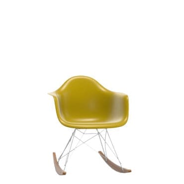 Vitra - Eames Plastic Armchair RAR RE basamento bianco pattini acero giallo
