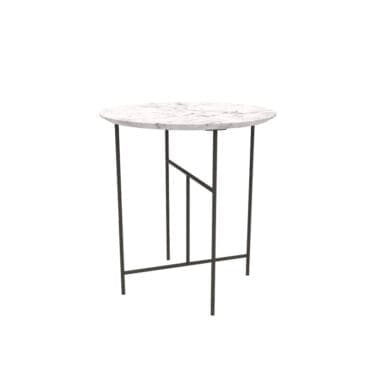 De Padova - Tavolino rotondo Sen piano marmo bianco Carrara d47