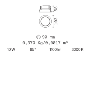 Ideal-lux Lampada da incasso Basic Wide 10W Longho Design Palermo