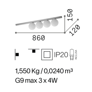 Ideal Lux - Applique a LED BINOMIO 1xG9/3W/230V nero