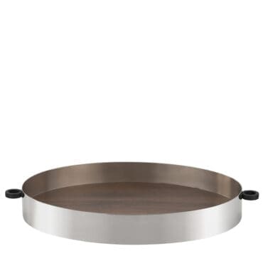 St.James - Vassoio Dots grande grafite con fondo in legno