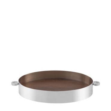 St.James - Vassoio Dots piccolo in argento con fondo in legno