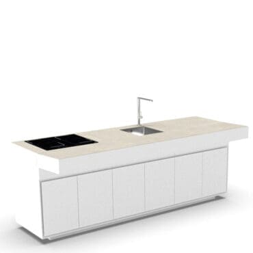 Talenti Cucina Tikal a tre moduli con piano snack white Longho Design Palermo