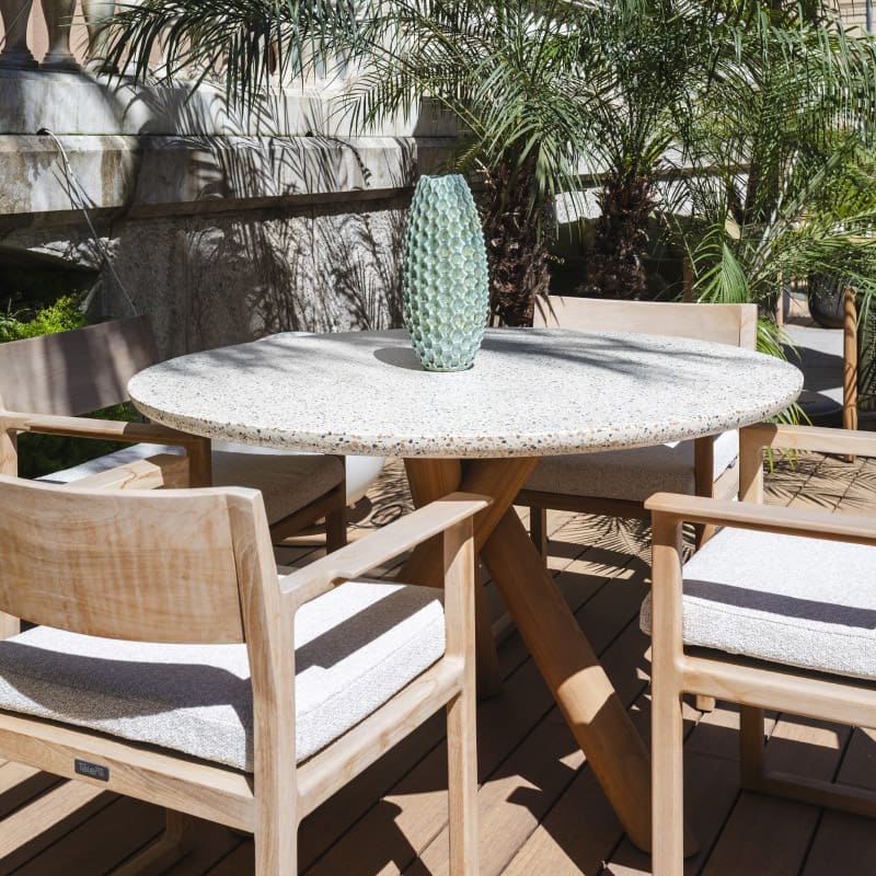 Talenti Sedia da pranzo Thea natural teak inkas white 3 Longho Design Palermo