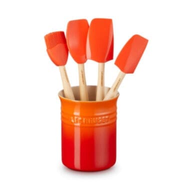Le Creuset - Set Contenitore spatole + 4 Spatole Craft Arancio