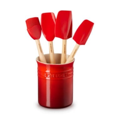 Le Creuset - Set Contenitore spatole + 4 Spatole Craft Ciliegia