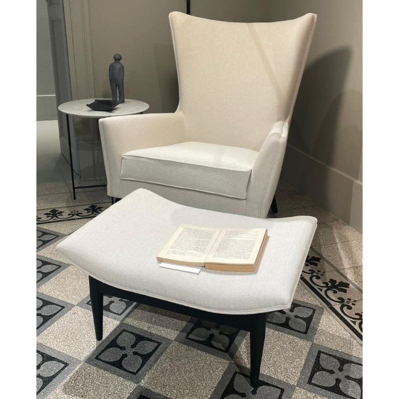 De Padova Poltrona Wingback Kent con poggiapiedi bianco 1 Longho Design Palermo